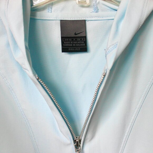 Nike Light Blue Windbreaker Activewear Jacket with Belt and Hood Small 2-4 - Picture 7 of 7